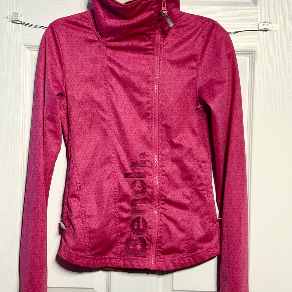 Bench Raspberry Pink Geometric Track Jacket Full Zip - Size XS EUC - Picture 8 of 9
